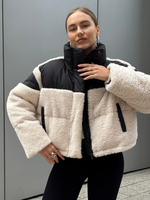 Пуховик North молочный