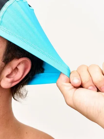 Шапочка для плавания лайкровая Sargan Классика унисекс голубой/черный