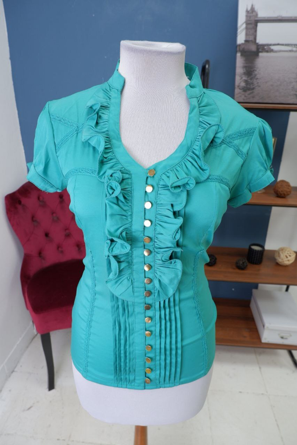 Рубашка T Hung clever с коротким рукавом 44 размер, новая