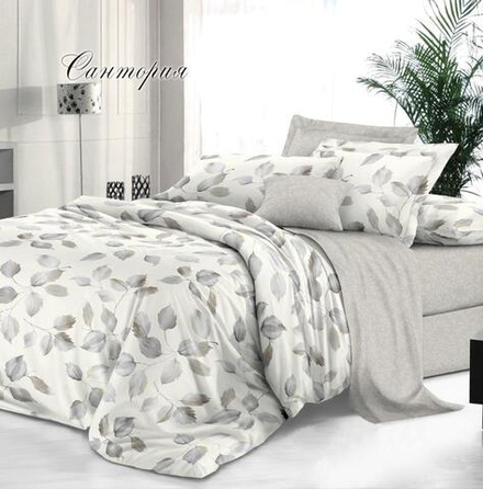 Комплект постельного белья Евро САТИН "Сантория ЕМ" (нав. 50х70 или 70х70)