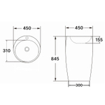 Раковина напольная Azario Tea 450х450х845 отдельностоящая, черный (AZ-M30149MB)