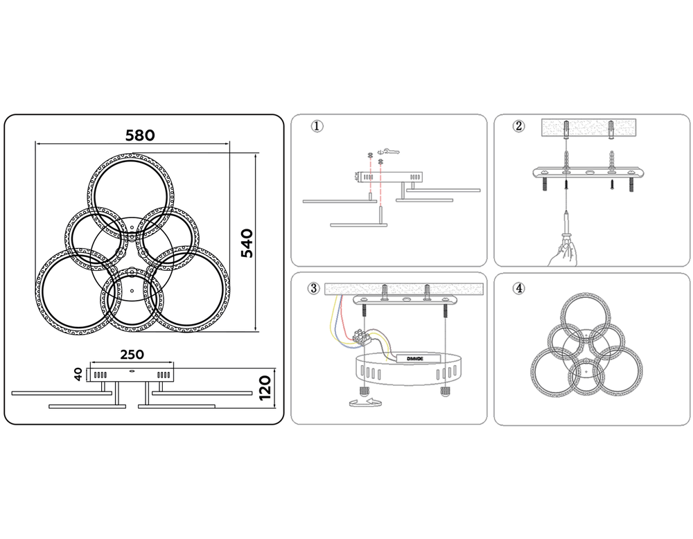 Ambrella Потолочный светодиодный светильник с пультом Original FA418