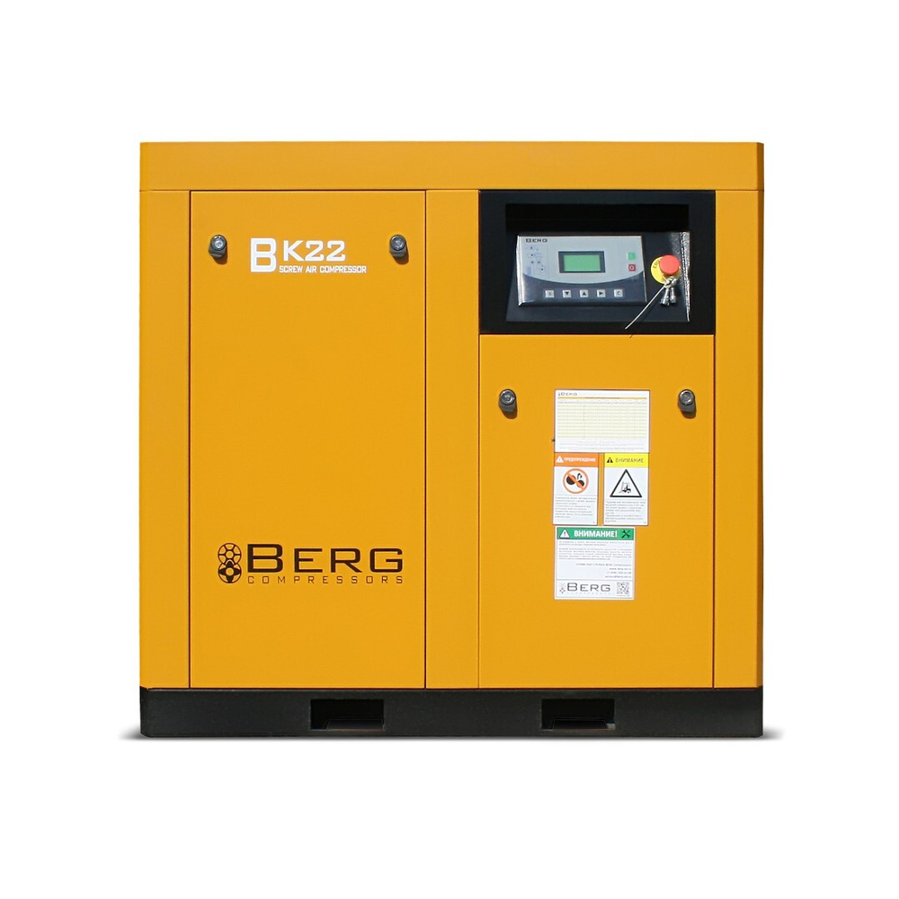 Винтовой компрессор berg вк-22 ip23 8 бар с прямым приводом