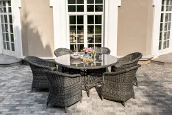 "Эспрессо–150 R" обеденная группа плетеная, цвет графит
