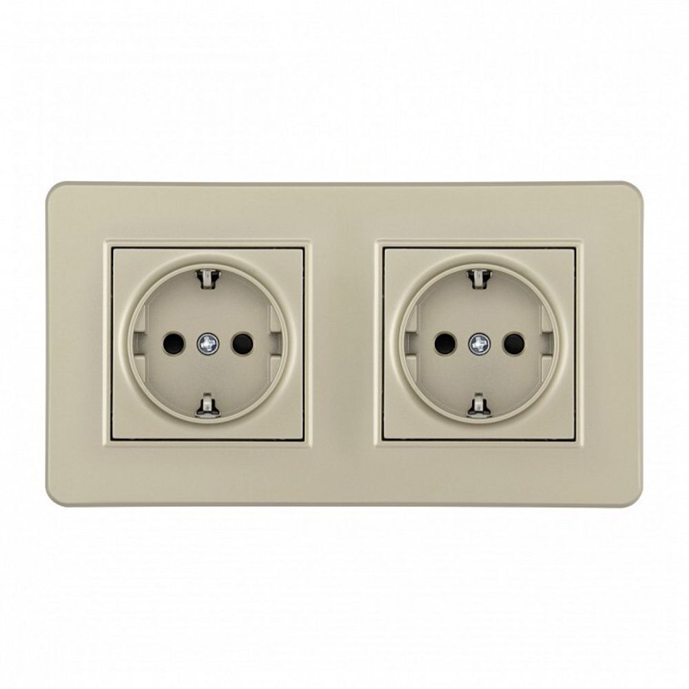 Розетка с заземлением и со шторкой Arte Milano SET16-2 SET16-2-40-1x2 shampan