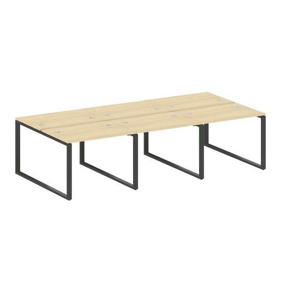 Metal System Рабочая станция на 6 мест на О-образном м/к БО.СМ-6.1 Акация Лорка/Металл Антрацит 3000