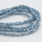 Перламутр тонированный, цвет синий, диаметр 3,5 мм, цена за нить 115 шт (около 38 см)