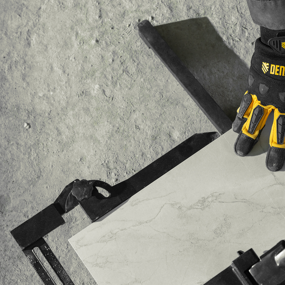 Плиткорез рельсовый 1200х16мм, каретка на подш., стальная станина, усил. рукоятка-пенал Denzel