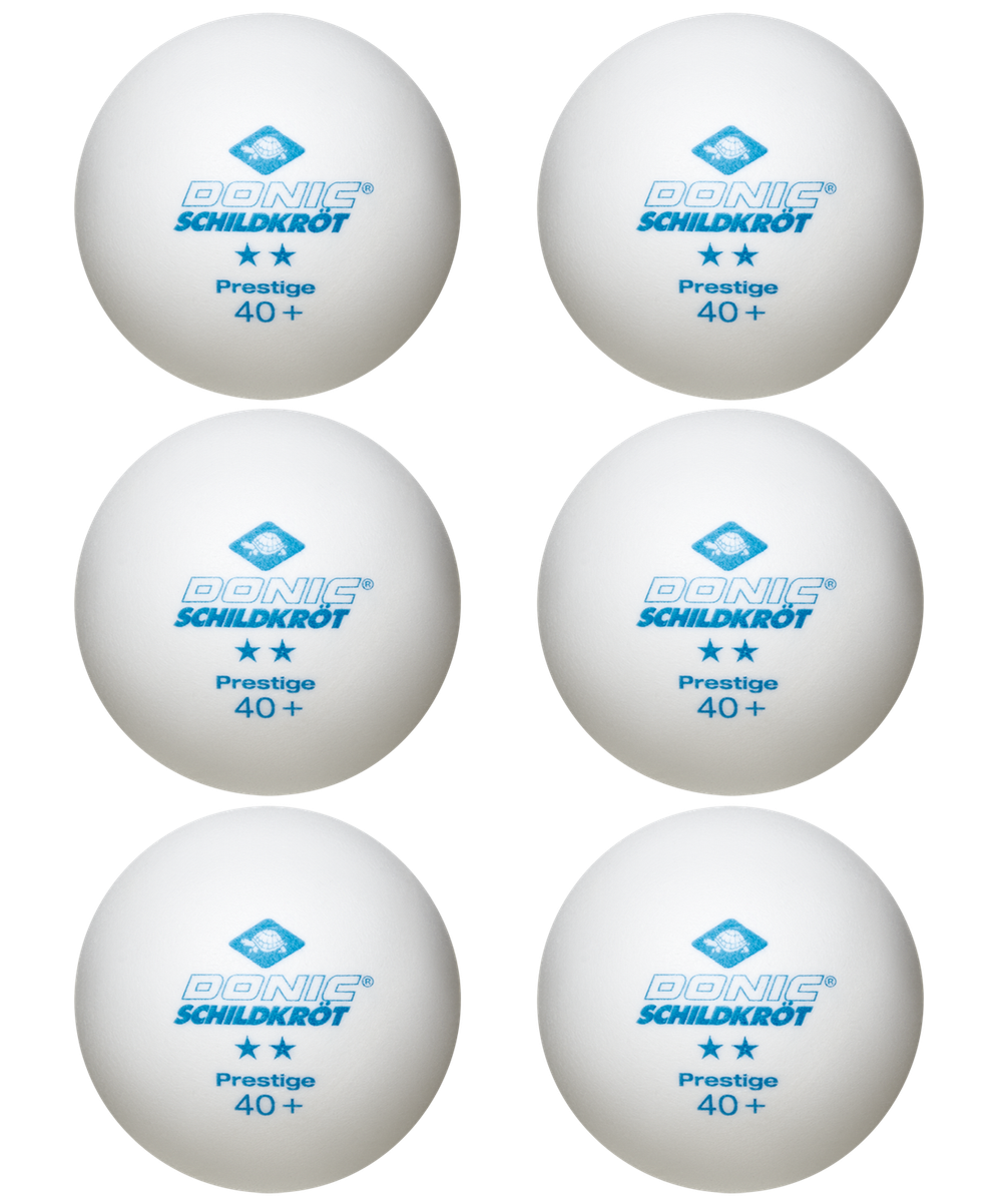 Мяч для настольного тенниса 2* Prestige, белый 6 шт.