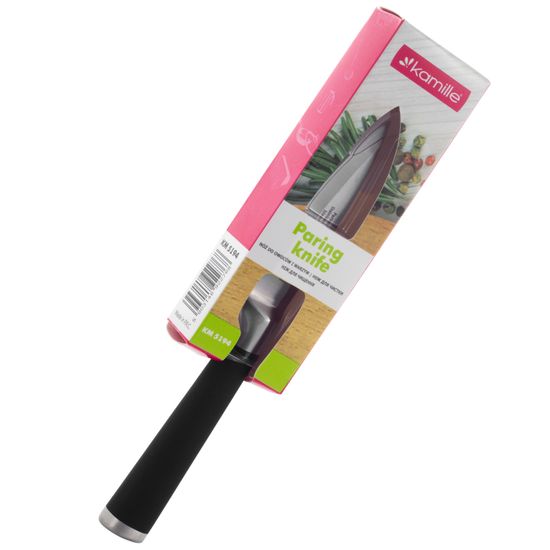 Нож кухонный для чистки овощей из нержавеющей стали Kamille КМ-5194 (лезвие 9 см, рукоятка 11,5 см)