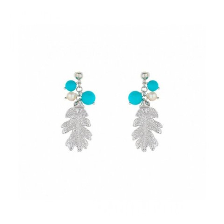Серьги листья Ester Bijoux Дуб OR754-S BW