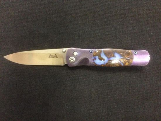 Складной нож Santa Fe Tesoro SF/OPAL01Australen Opal с клинком из стали VG-10, рукоять титан