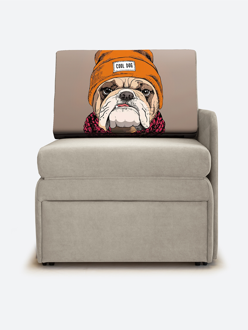 Кресло-кровать "Миник" с левым подлокотником, под правую руку, Бульдог