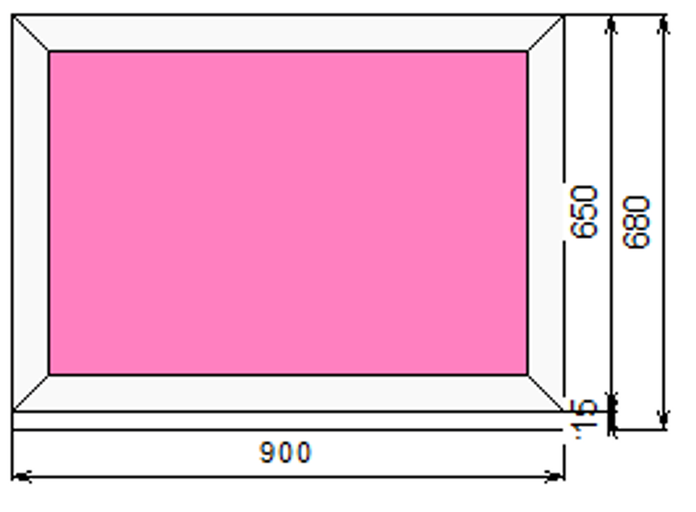 Пластиковое окно 650 х 900 ТермА Эко с глухой створкой