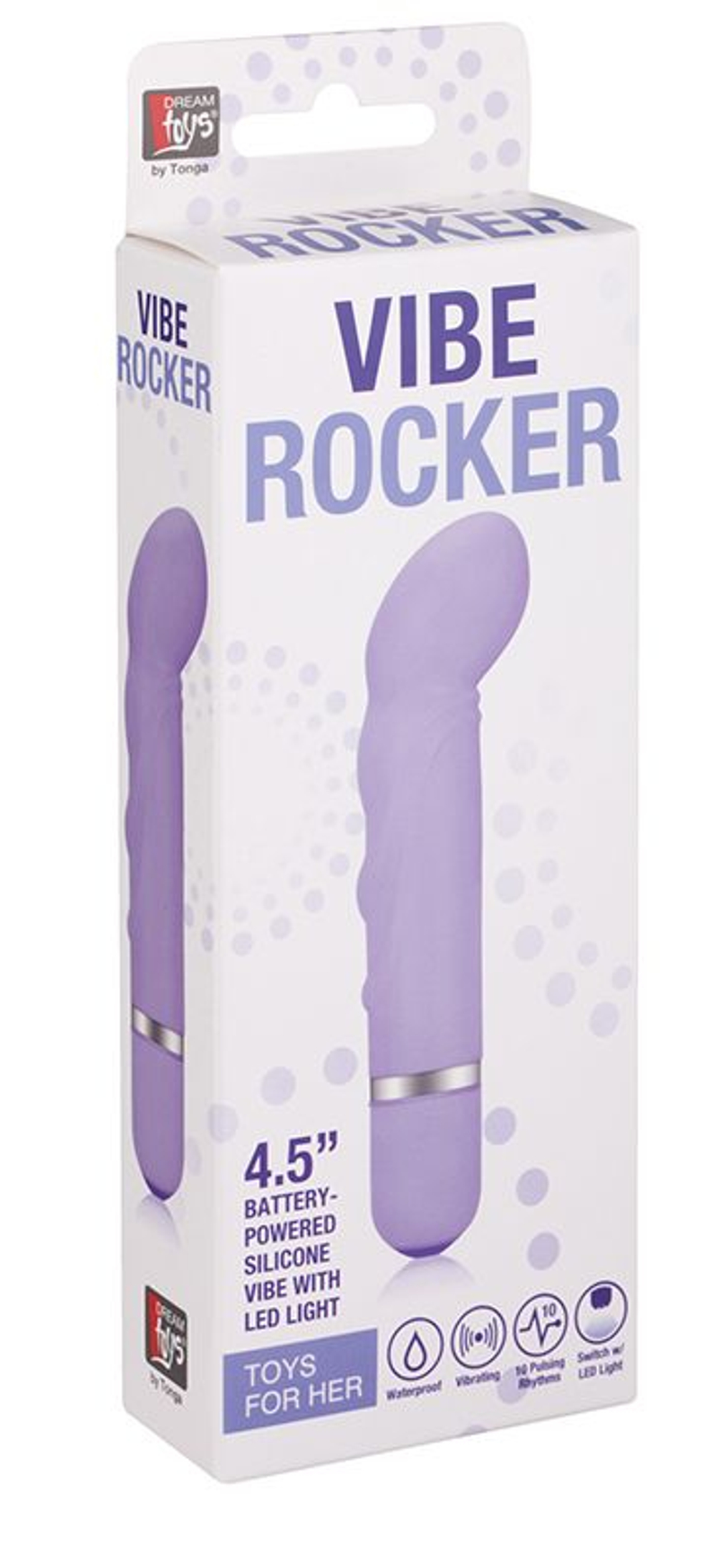 Фиолетовый мини-вибратор с загнутым кончиком NEON VIBE ROCKER PURPLE - 10,2 см. (Цвет: фиолетовый)