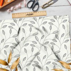 Ткань кулирная гладь листочные силуэты