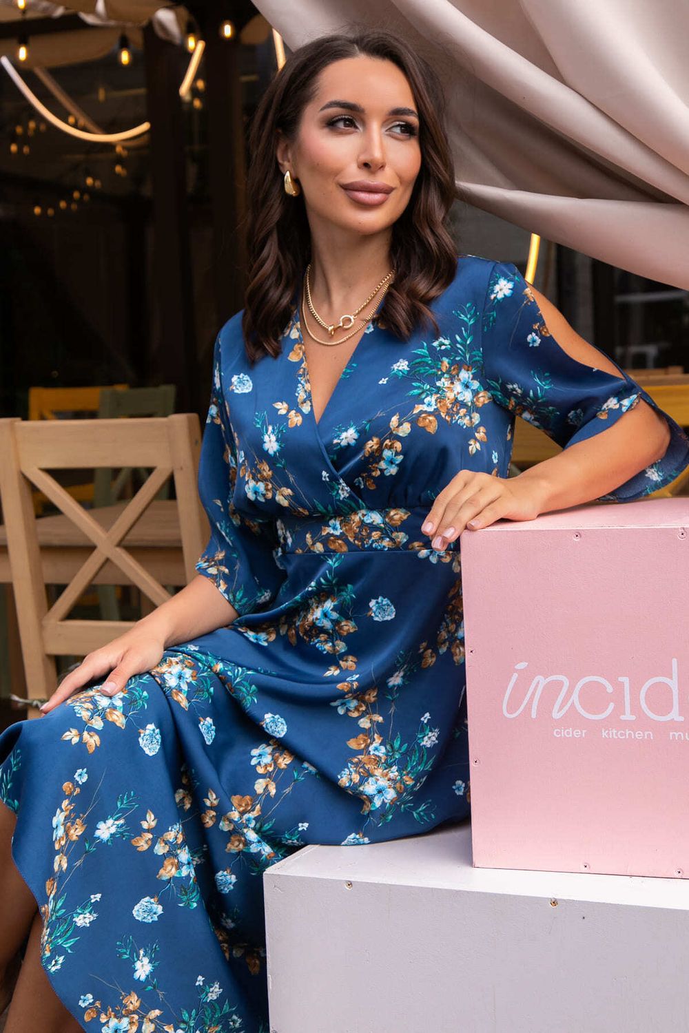 Платье Летнее вдохновение (джинс) П14145-1М LT Collection