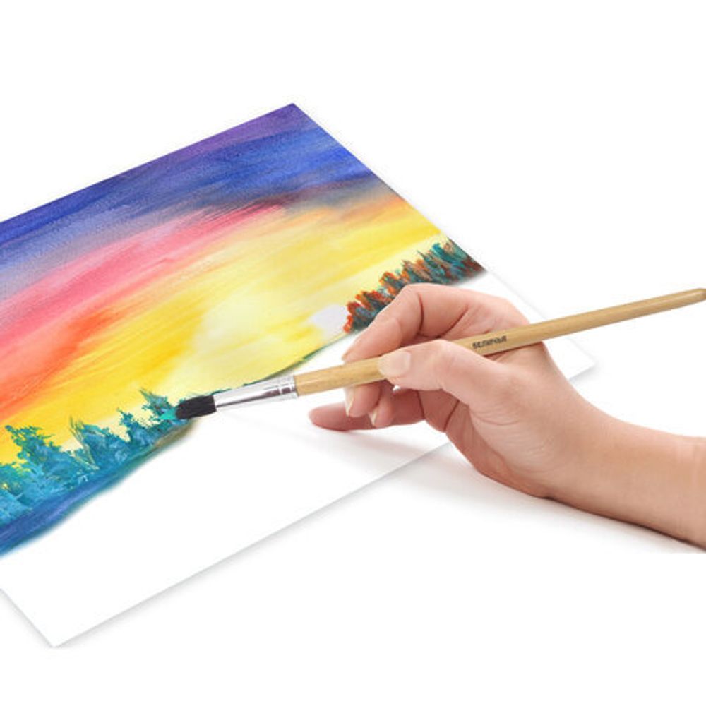 Кисть BRAUBERG, беличья, круглая, № 7, 200184