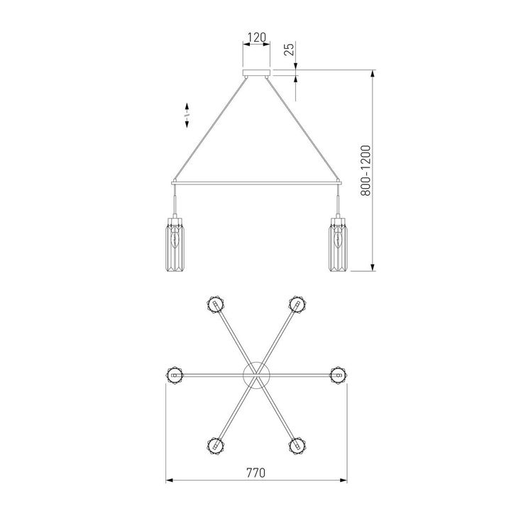 Подвесная люстра Eurosvet Gilian 60163/6 латунь