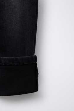 ZARA ДЖИНСЫ SKINNY С НАЧЕСОМ, ЧЕРНЫЙ