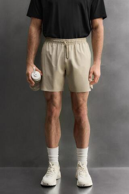 ZARA БАЗОВЫЕ СПОРТИВНЫЕ ШОРТЫ, ПЕСОЧНЫЙ