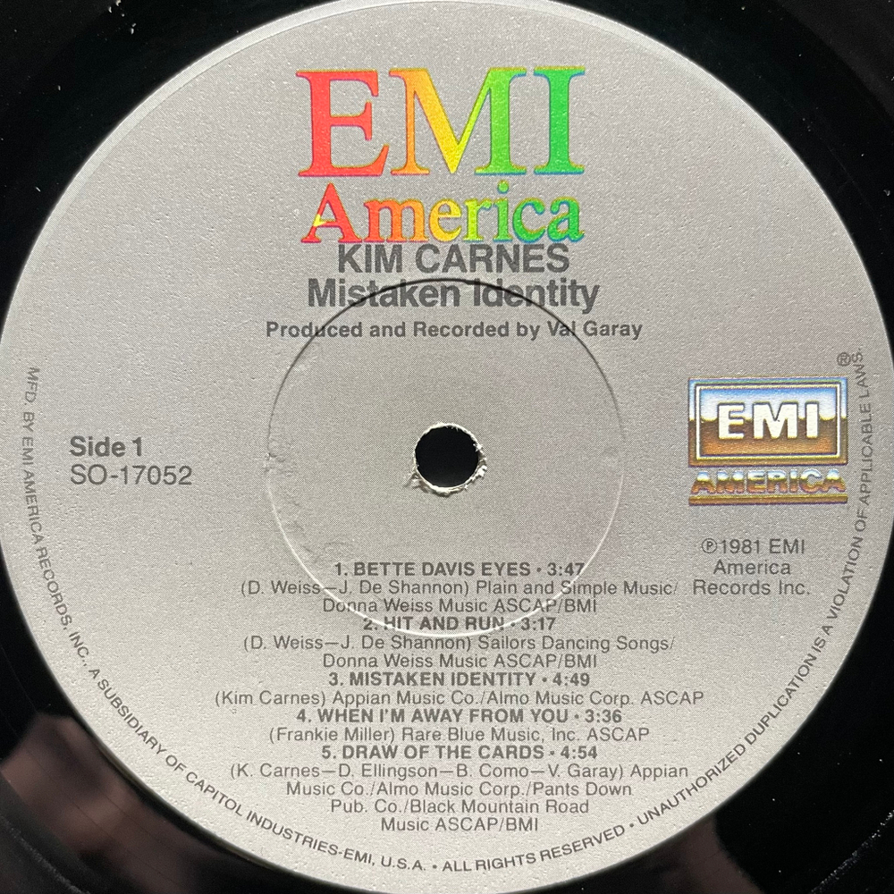 Kim Carnes ‎– Mistaken Identity (США 1981г.)