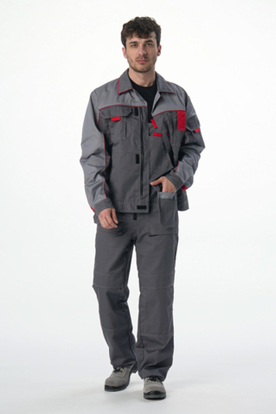 Костюм Союз-Профессионал-2 CH МВО (тк.Смесовая,240) п/к, т.серый/св.серый/красный