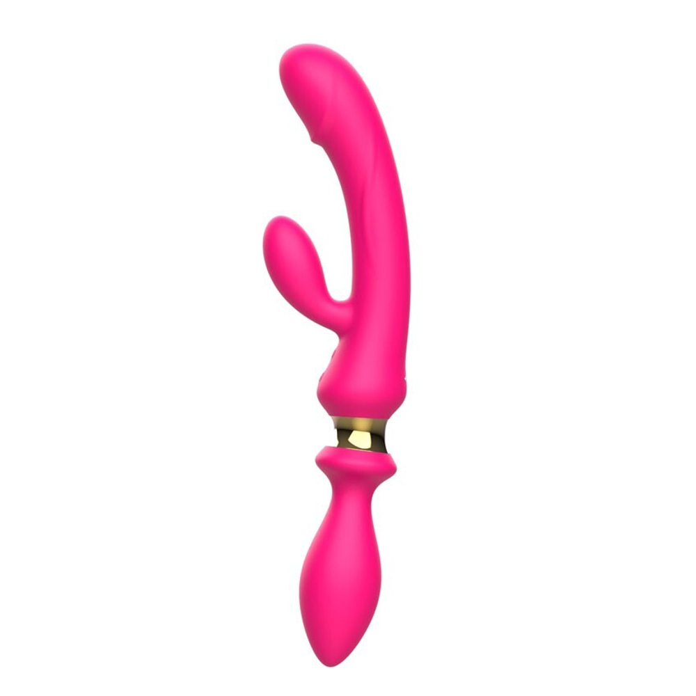 Двусторонний вибратор I-MOON MY-228 с вакуумным отростком, 30 см