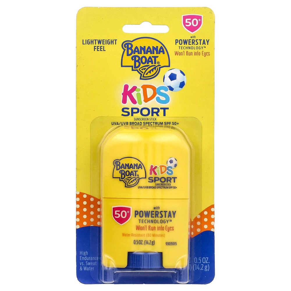 Banana Boat, Kids Sport, солнцезащитный стик, SPF50 +, 14,2 г (0,5 унции)
