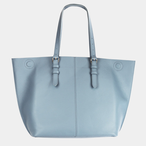 Сумка Shopper Vintage из кожи теленка, голубого цвета