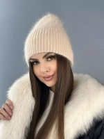 шапка ангора зимняя пушистая вязаная модная