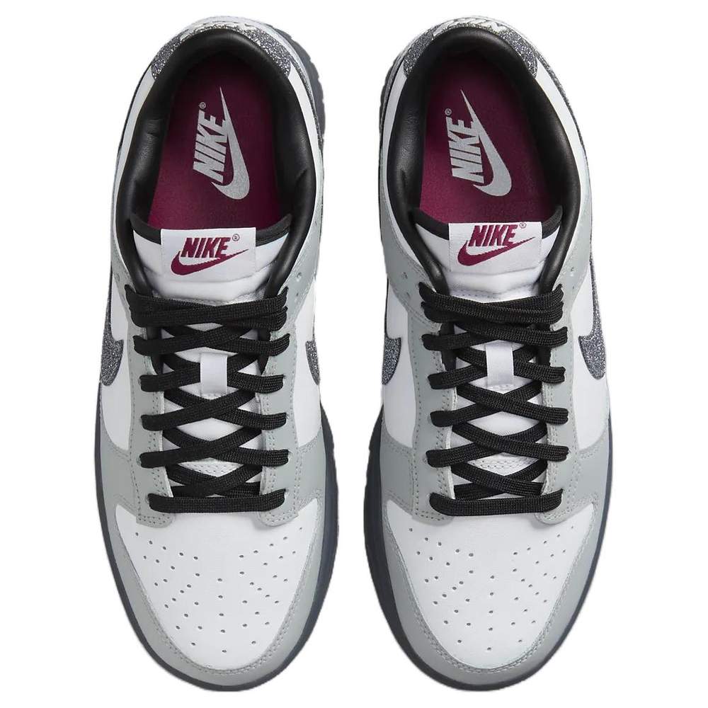 Nike Dunk Low Lx Glitter Swoosh White Light Smoke Grey Women's