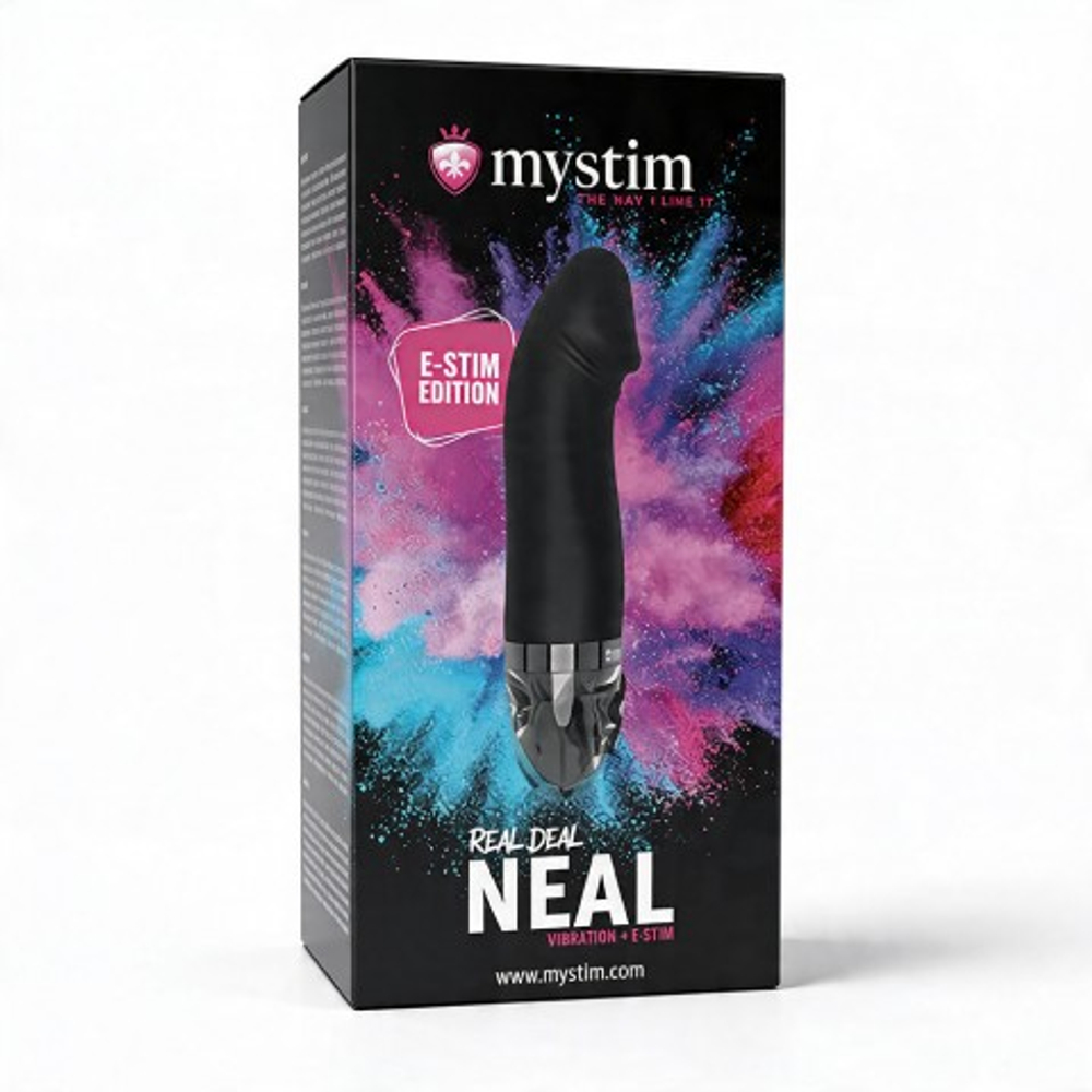 Вибратор Mystim Real Deal Neal с электростимуляцией, черный