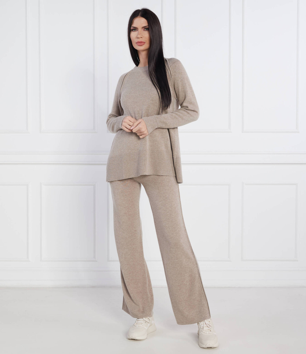 Хлопковые трикотажные штаны Beatrice B - бежевый(22FA1679CORE)