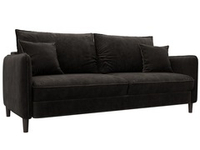 Диван прямой Лига-064 НПБ ВЕЛЮР BRUT 17 коричневый