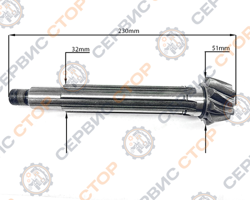 Вал (шестерня) коническая ведущая заднего моста (10 зуб)