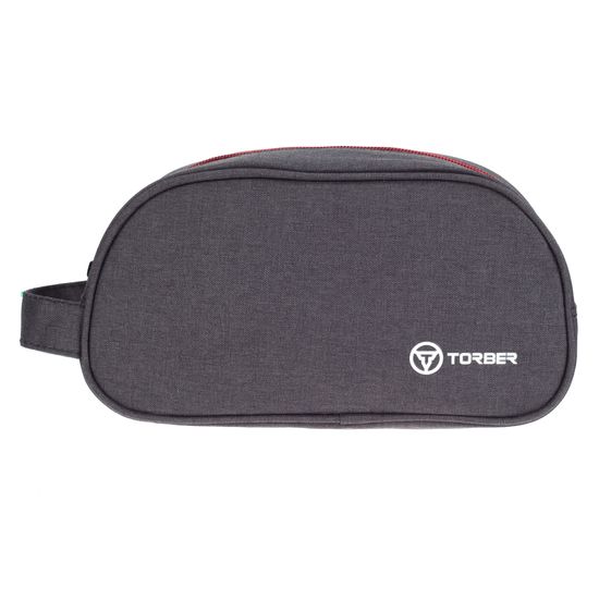 Несессер Torber, дорожный, чёрный/бордовый, полиэстер 300D ткань катионик, 23 х 12 х 10 см
