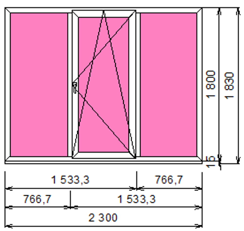 Пластиковое окно 1800 х 2300 ТермА Эко