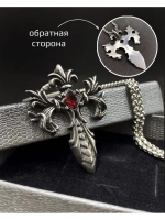 Длинная цепочка из стали с массивной подвеской Крест