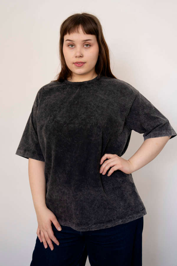 Оверсайз футболка из вареного трикотажа