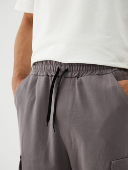 Джоггеры карго хлопковые. Серые