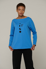 Лонгслив женский голубой (лодочка)