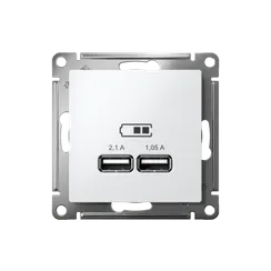 Розетка USB AtlasDesign тип A+A 5В/2.1А 2х5В/1.05А механизм лотос SE ATN001333