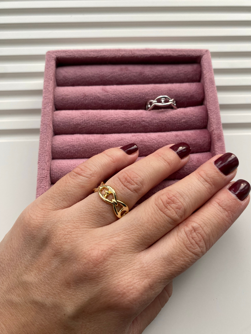 Кольцо-основа "Цепь "Celine"" с петелькой