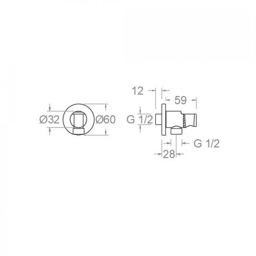 Держатель лейки встраиваемый круглый 3796GR графит
