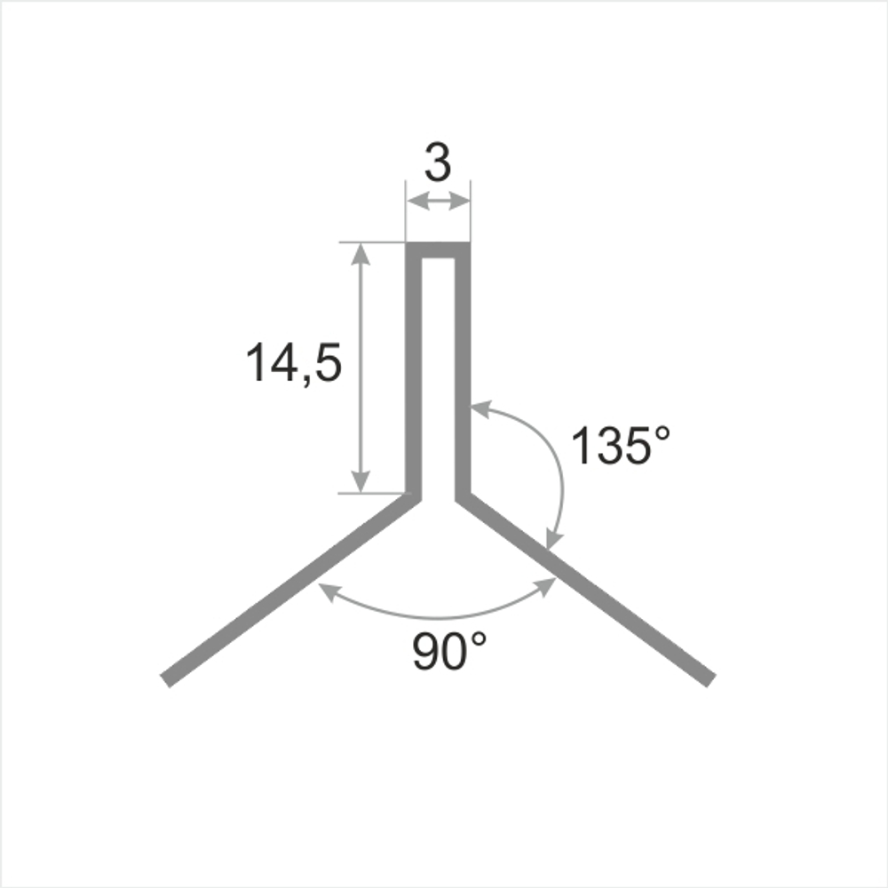 Профиль из нержавеющей стали SBP025-14,5H глянец 2700 мм