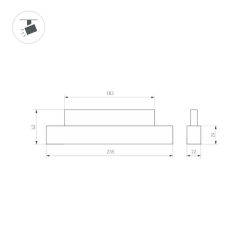Светильник MAG-ORIENT-FLAT-L235-8W Warm3000 (BK, 80 deg, 48V, DALI) (Arlight, IP20 Металл, 5 лет) 033824