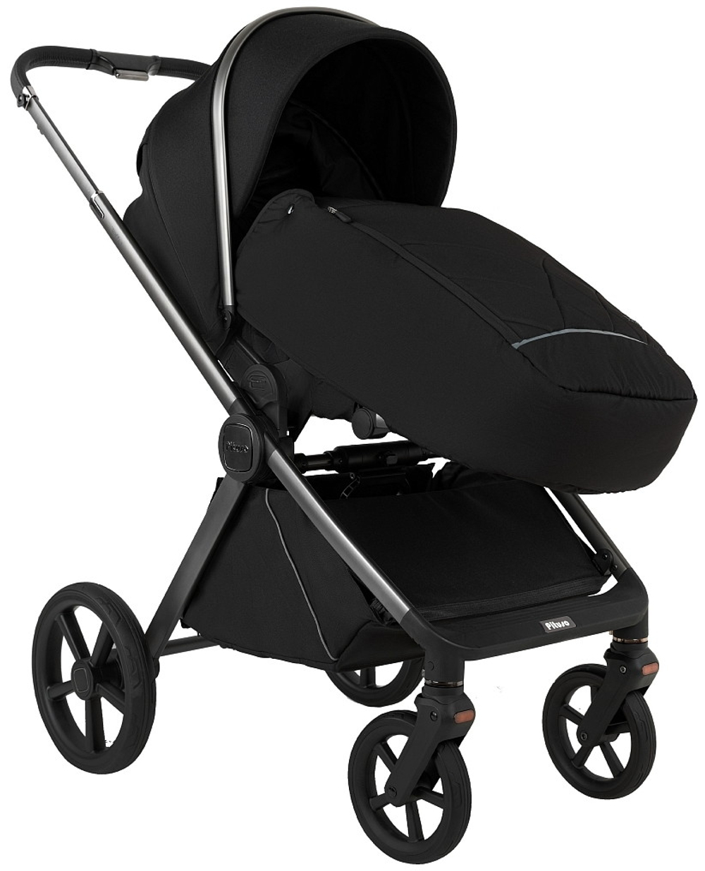 Детская коляска Pituso Teffy 2 в 1 Caviar Black/Graphite