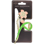 Заколка-краб для волос «PORTOFINO», лилия, цвет золото и хром, 11*5см