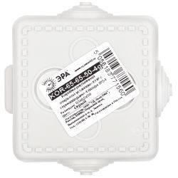 Распаячная коробка ЭРА KOR-65-65-50-4g открытой установки серая 65х65х50мм с гермовводами 4 вх. IP54